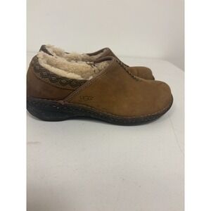 UGG Australia Bettey 1928 Brown  Leather Sheepskin Lined Loafers Women Sz 7